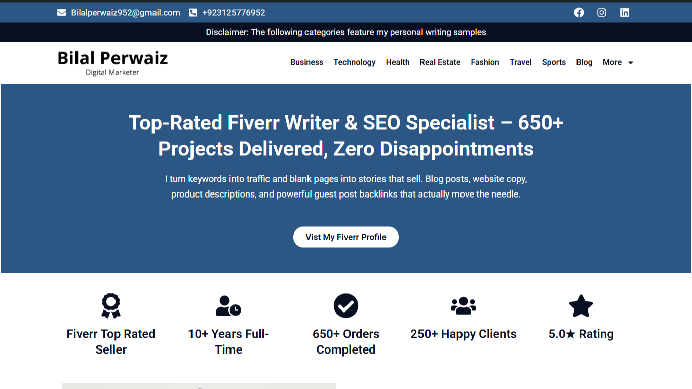 Bilal Perwaiz Portfolio Website